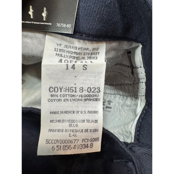 Lee Khakis Chino Pants Navy Blue Comfort Waist Flat Front Women's 14 Short NWT - Picture 7 of 7